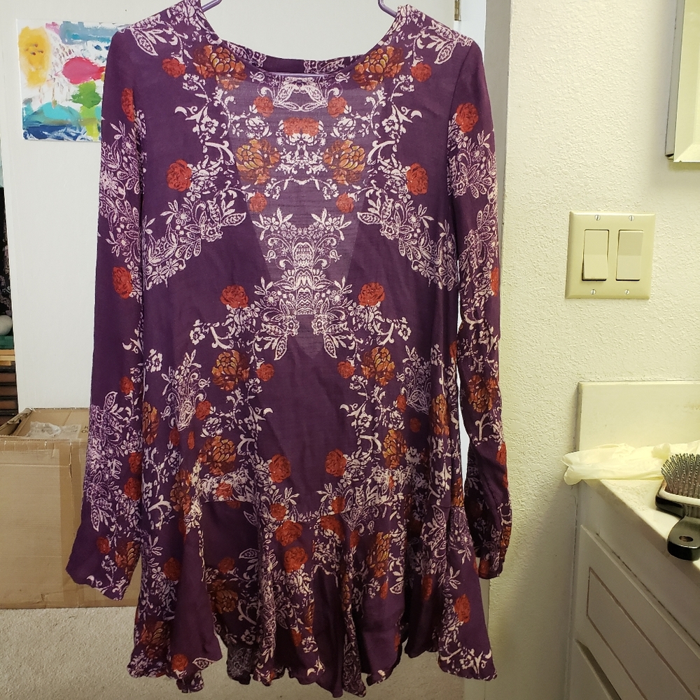 Free people purple flower dress - Picture 3 of 5